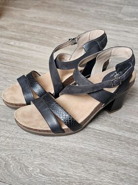 B8 ABEO B.I.O.system Sandals Womens Size 9 Black  "BIANA" Strappy Heels Classic